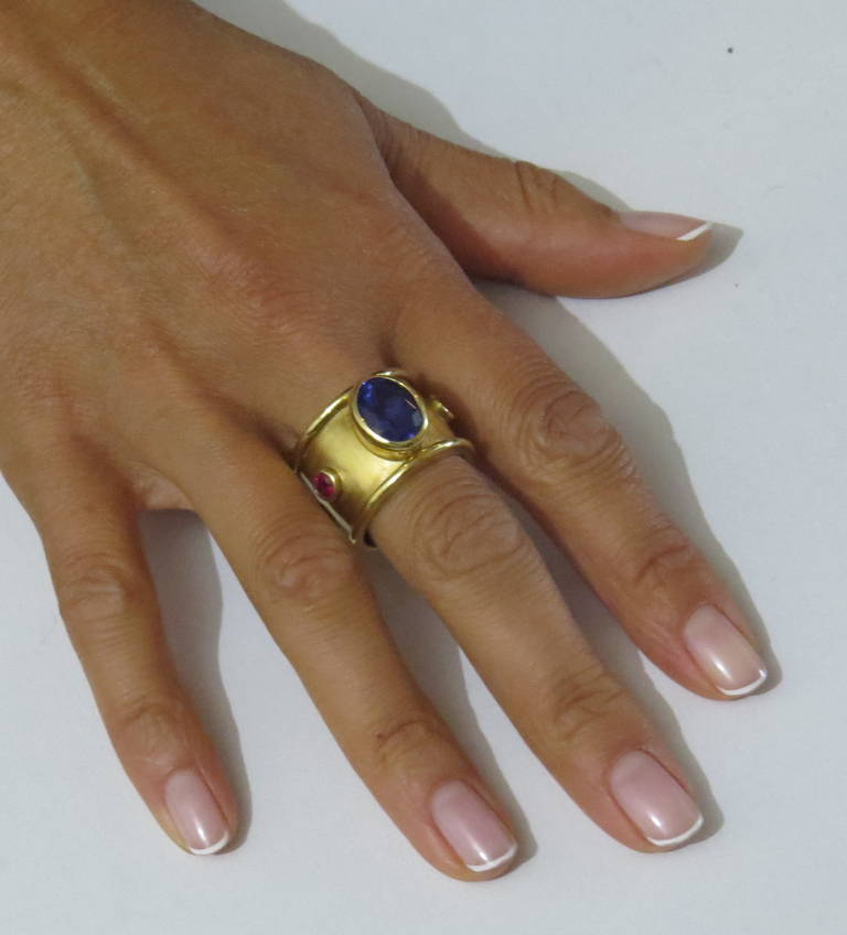 Women's Mish New York Tanzanite Ruby Gold Ring
