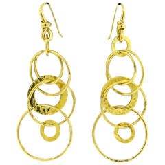 Ippolita Glamazon Gold Multi Link Jet Set Circle Drop Earrings