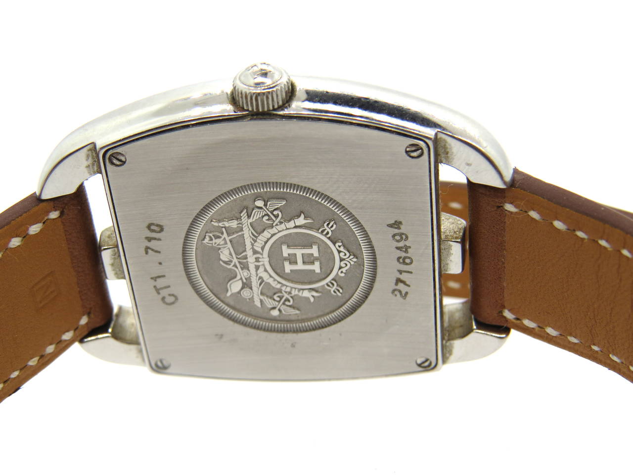 Hermes Stainless Steel Cape Cod Tonneau Wrap Bracelet Watch Ref CT1.710 In Excellent Condition In Lambertville, NJ