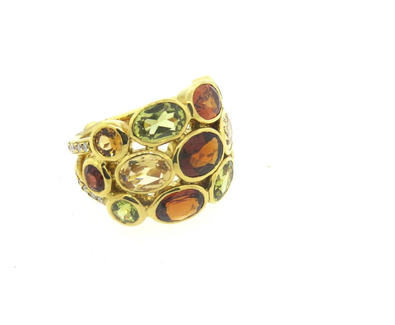 Temple St. Clair Bombe Multi-Color Gemstone Diamond Gold Ring 1
