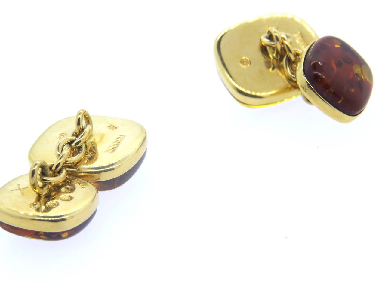 Trianon Amber Gold Capricorn Zodiac Sign Cufflinks For Sale 1
