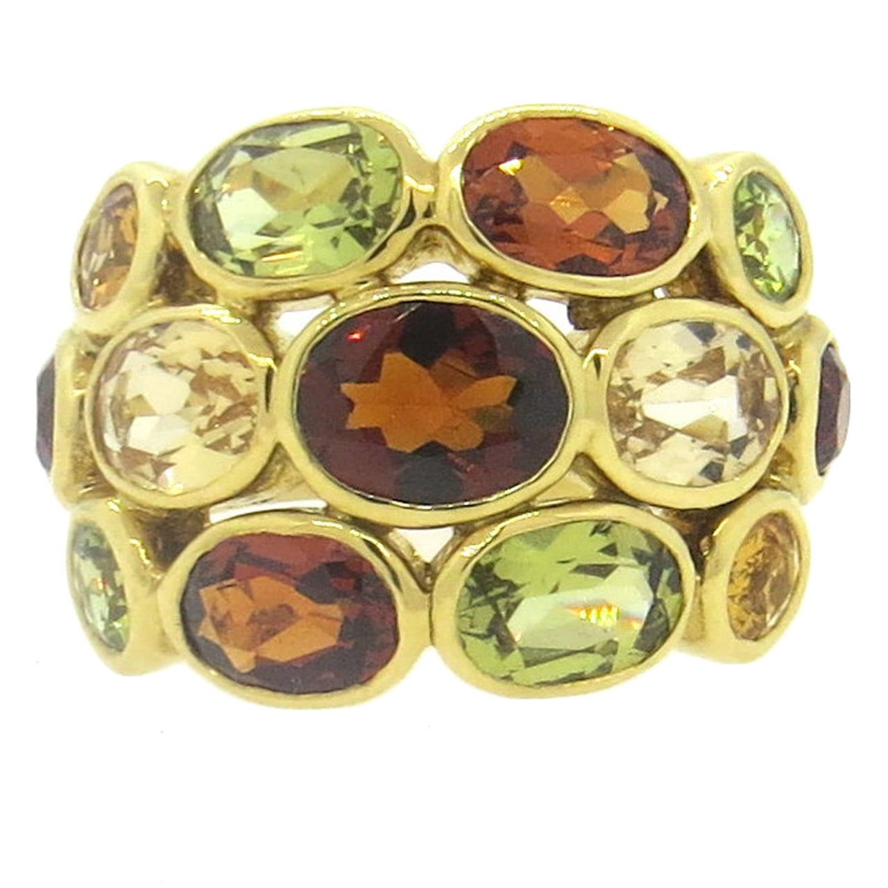 Temple St. Clair Bombe Multi-Color Gemstone Diamond Gold Ring