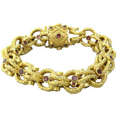Antique Portuguese Garnet Gold Bracelet