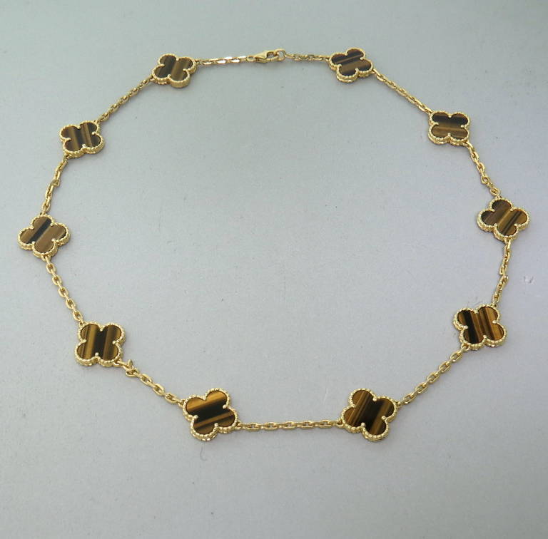 Van Cleef & Arpels Vintage Alhambra Gold Tiger's Eye Necklace