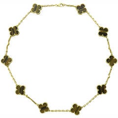 Van Cleef & Arpels Vintage Alhambra Gold Tiger's Eye Necklace
