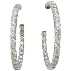 Kiwat Gold Diamond Inside Out Hoop Earrings