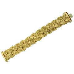 Massive 1960s Gold Braided Bracelet