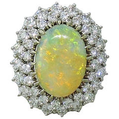 Opal Diamond Gold Cocktail Ring
