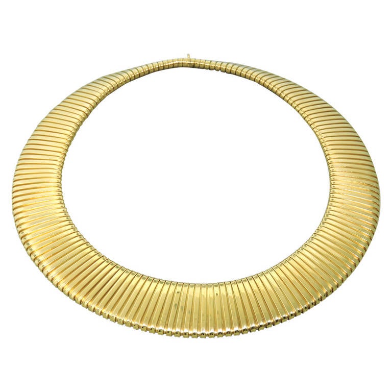 Weingrill Tubogas Wide Gold Necklace