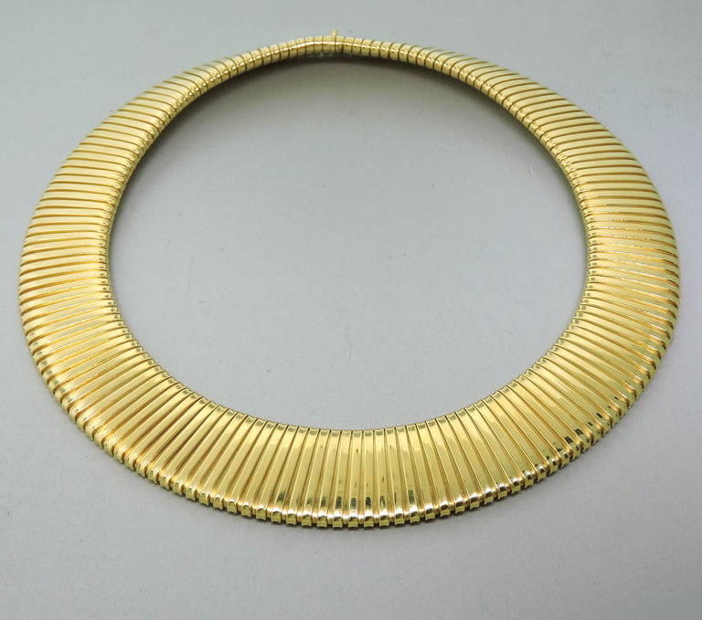 18K gold Weingrill Tubogas necklace. Necklace measures 17