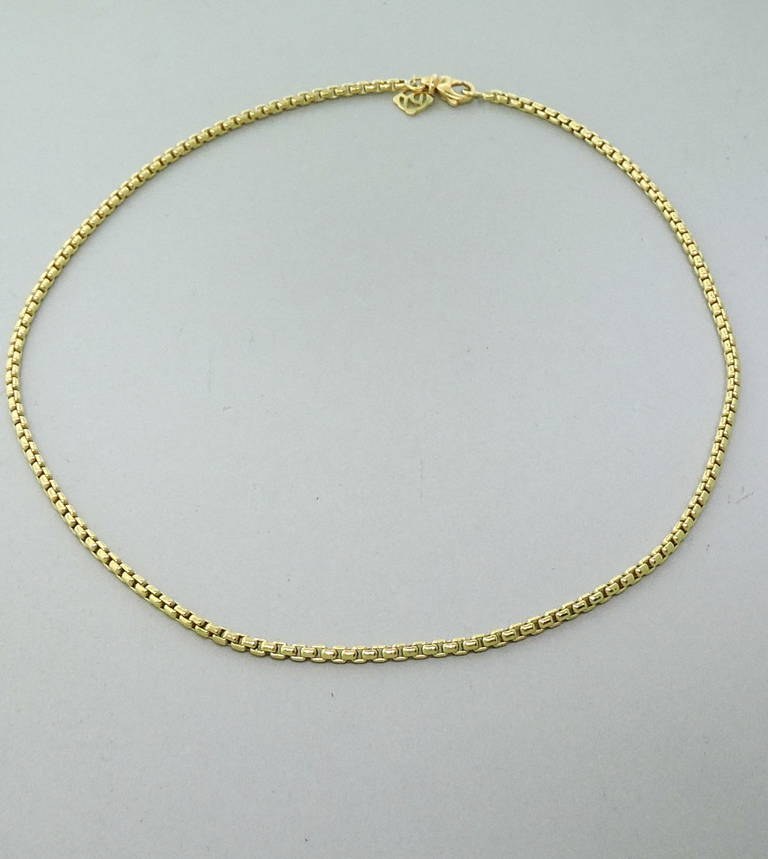 David Yurman Classic Gold Box Chain Necklace