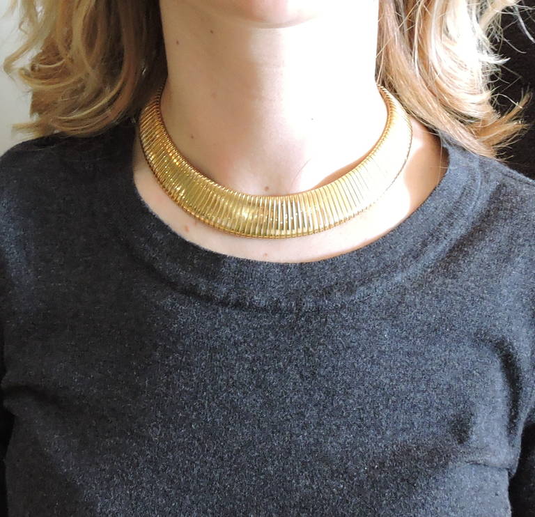Women's Weingrill Tubogas Wide Gold Necklace