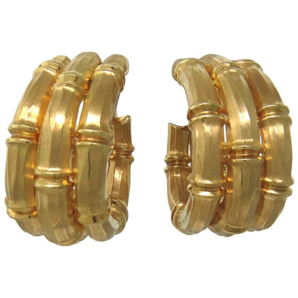Cartier Bamboo Collection Gold Earrings 
