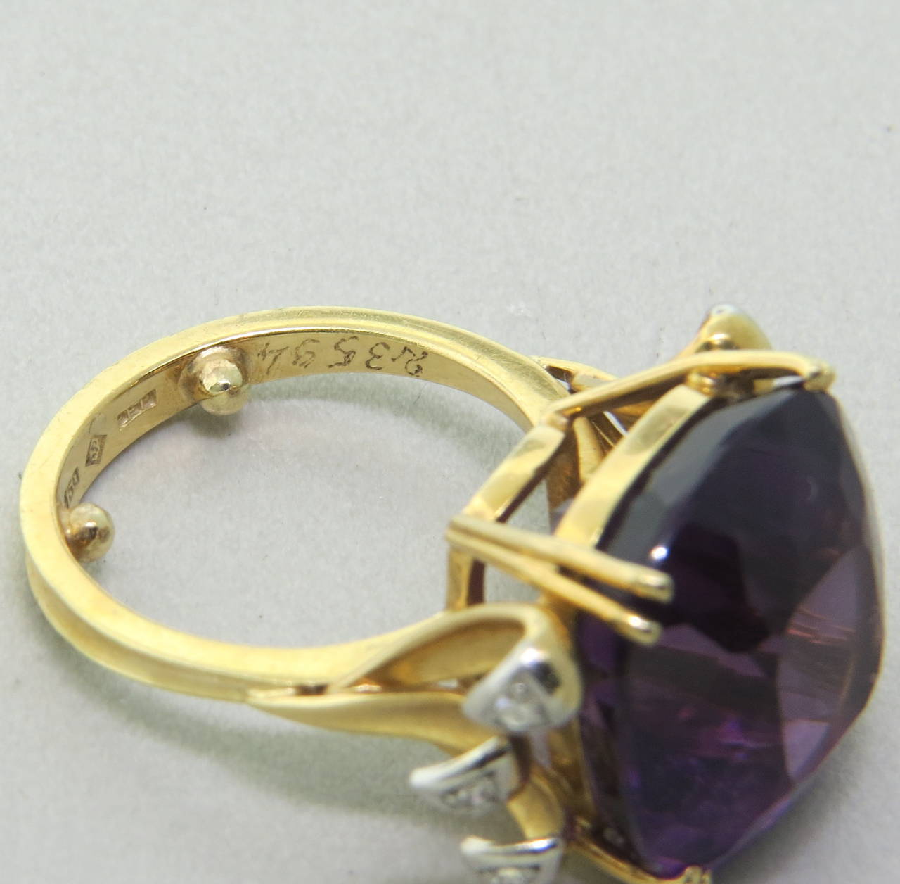 H. Stern Amethyst Diamond Gold Cocktail Ring at 1stDibs  h stern 