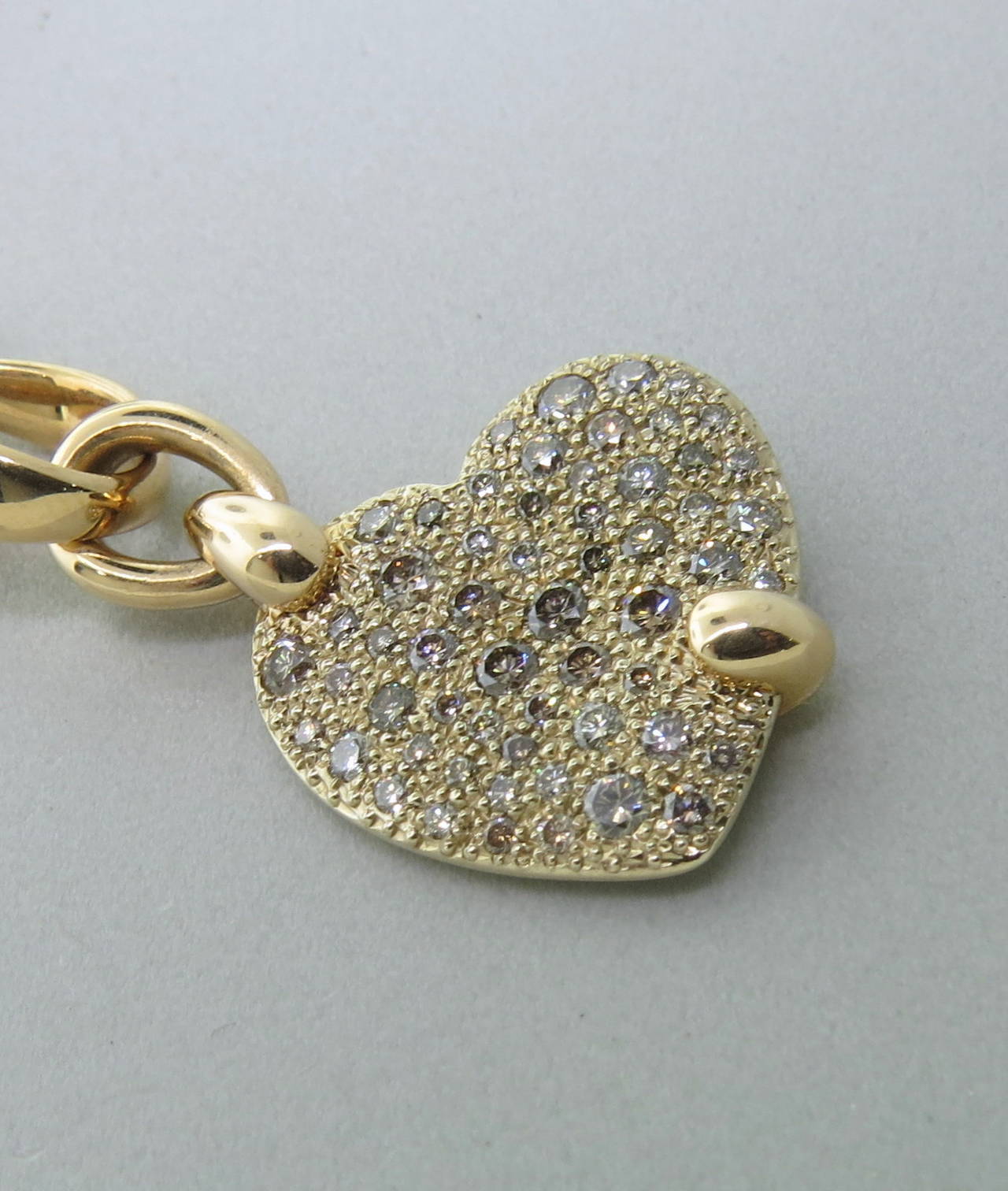 Pomellato Sabbia Diamant Gold Herz-Charm-Halskette Damen