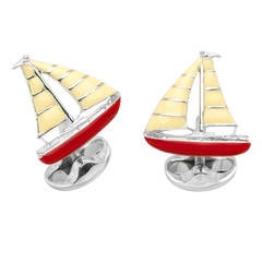 Deakin & Francis Sterling Silver Sailing Boat Cufflinks