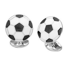 Deakin & Francis Enamel Sterling Silver Soccer Ball Cufflinks
