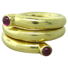 Tiffany & Co. Jean Schlumberger Ruby Gold Double Coil Ring