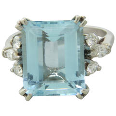 Aquamarine Diamond Gold Ring