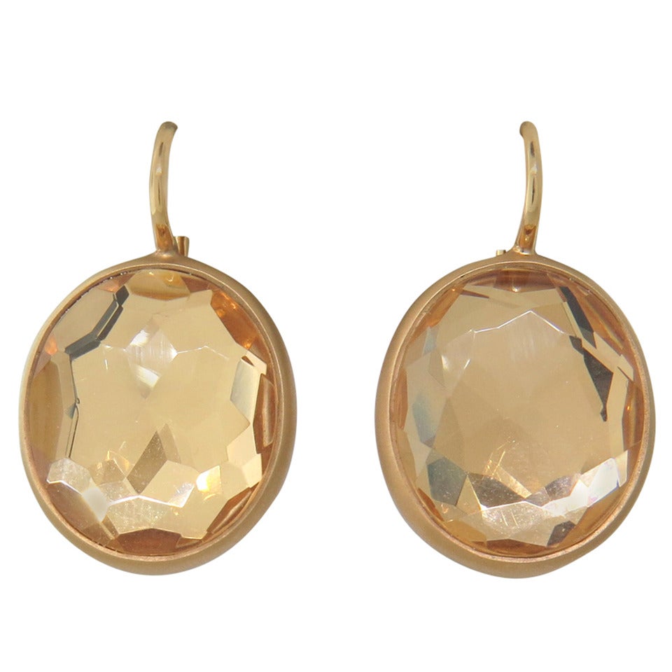 Pomellato Narciso Rock Crystal Gold Earrings at 1stDibs