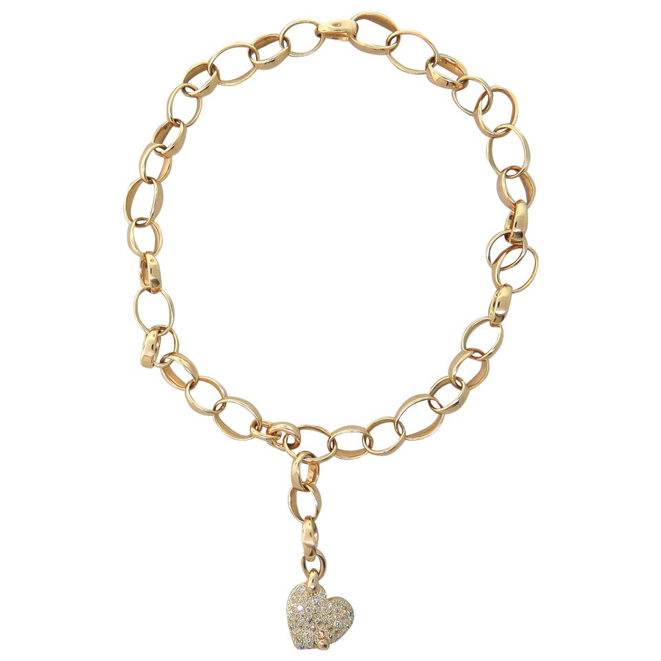 Pomellato Sabbia Diamant Gold Herz-Charm-Halskette