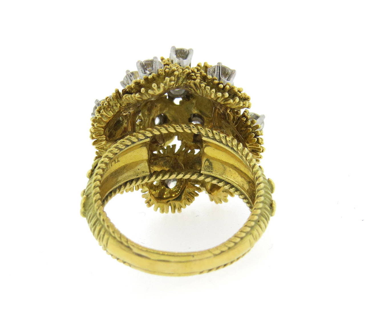 Women's Modern Diamond Gold Cocktail Ring