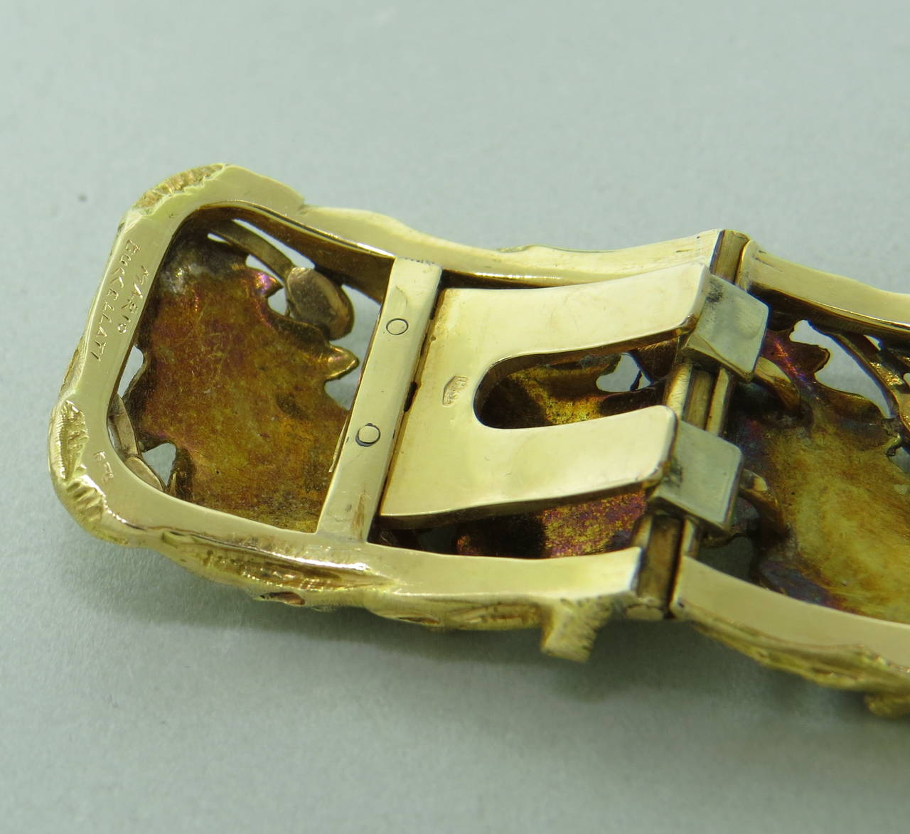 Buccellati Leaf Motif Gold Cuff Bracelet 1