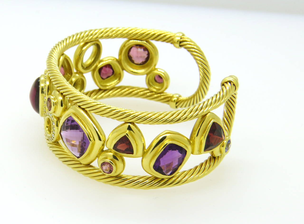 gemstone cuff bracelet