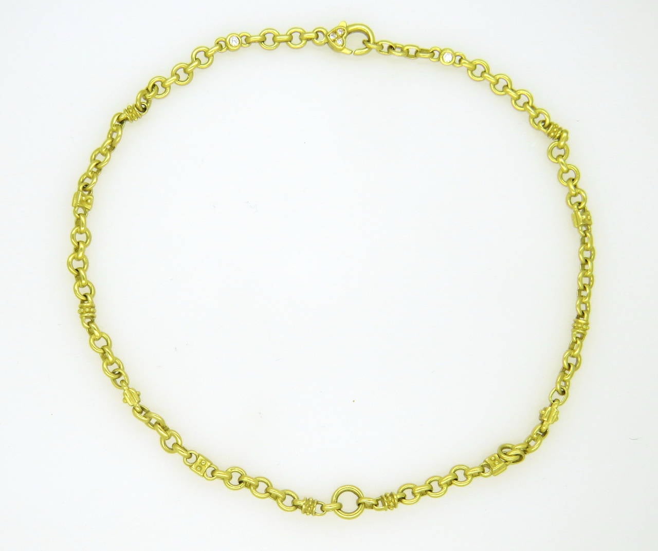 Judith Ripka Diamond Gold Chain LInk Necklace