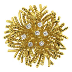 Tiffany & Co. Anemone Diamond Gold Brooch