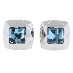 Bulgari Piramide Gold Blue Topaz Earrings 7