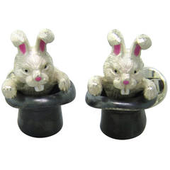 Deakin & Francis Sterling Silver Rabbit In a Hat Cufflinks