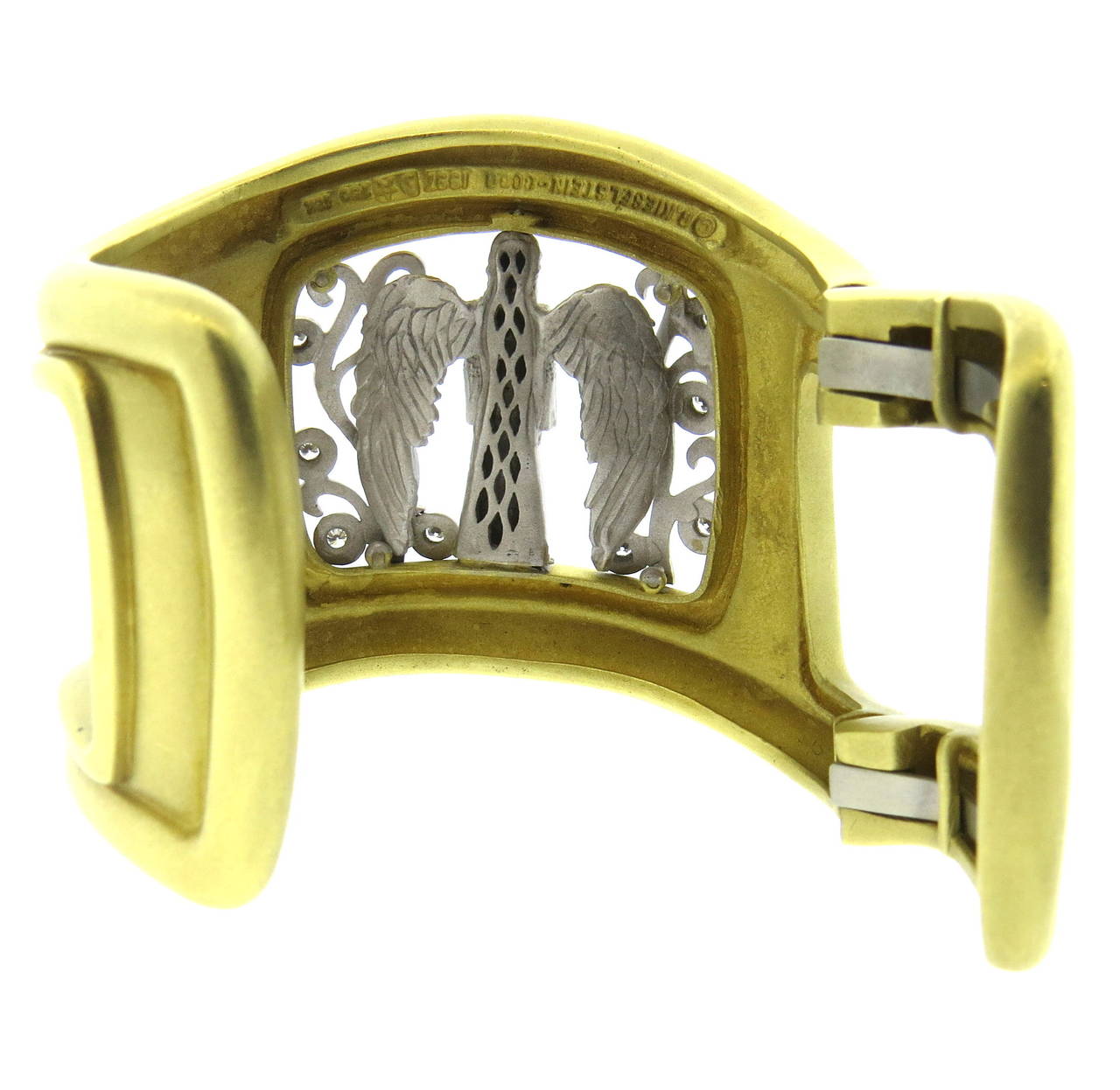 Rare Massive Kieselstein Cord Diamond Gold Angel in My Window Bracelet 1