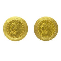 Large US Gold Coin Cufflinks