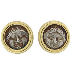 Bulgari Monete Antiche Gold Coin Earrings