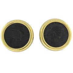 Bulgari Monete Antiche Gold Ancient Coin Earrings