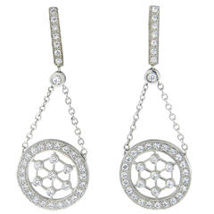 Tiffany & Co Voile Diamond Platinum Drop Earrings