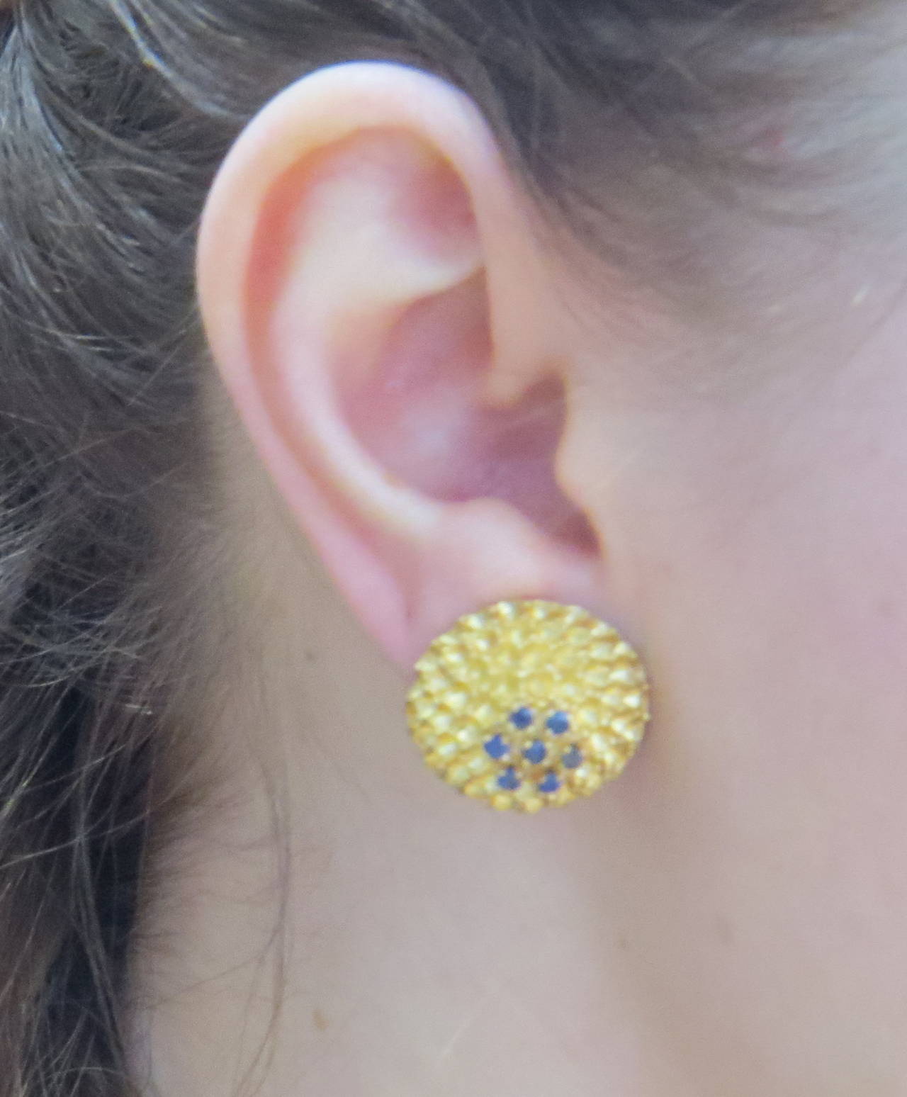 Women's Sapphire Gold Earrings