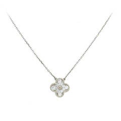 Van Cleef & Arpels Alhambra Diamond Gold Pendant Necklace