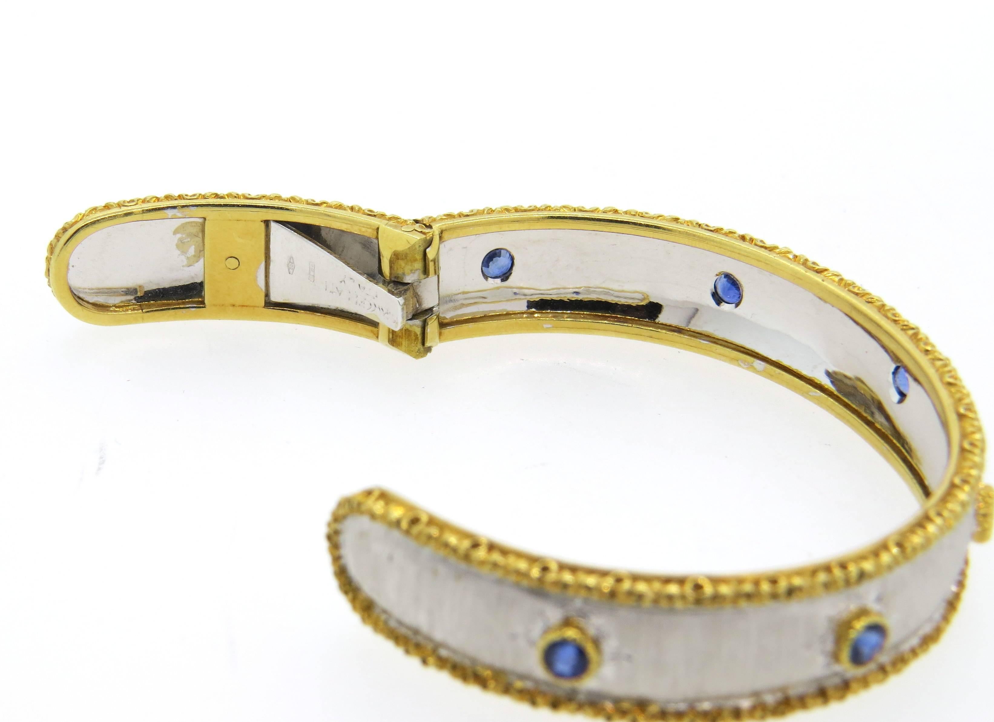 Buccellati Sapphire Gold Cuff Bracelet  1