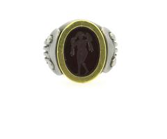 Kieselstein-Cord Art Steel carnelian gold Intaglio Ring