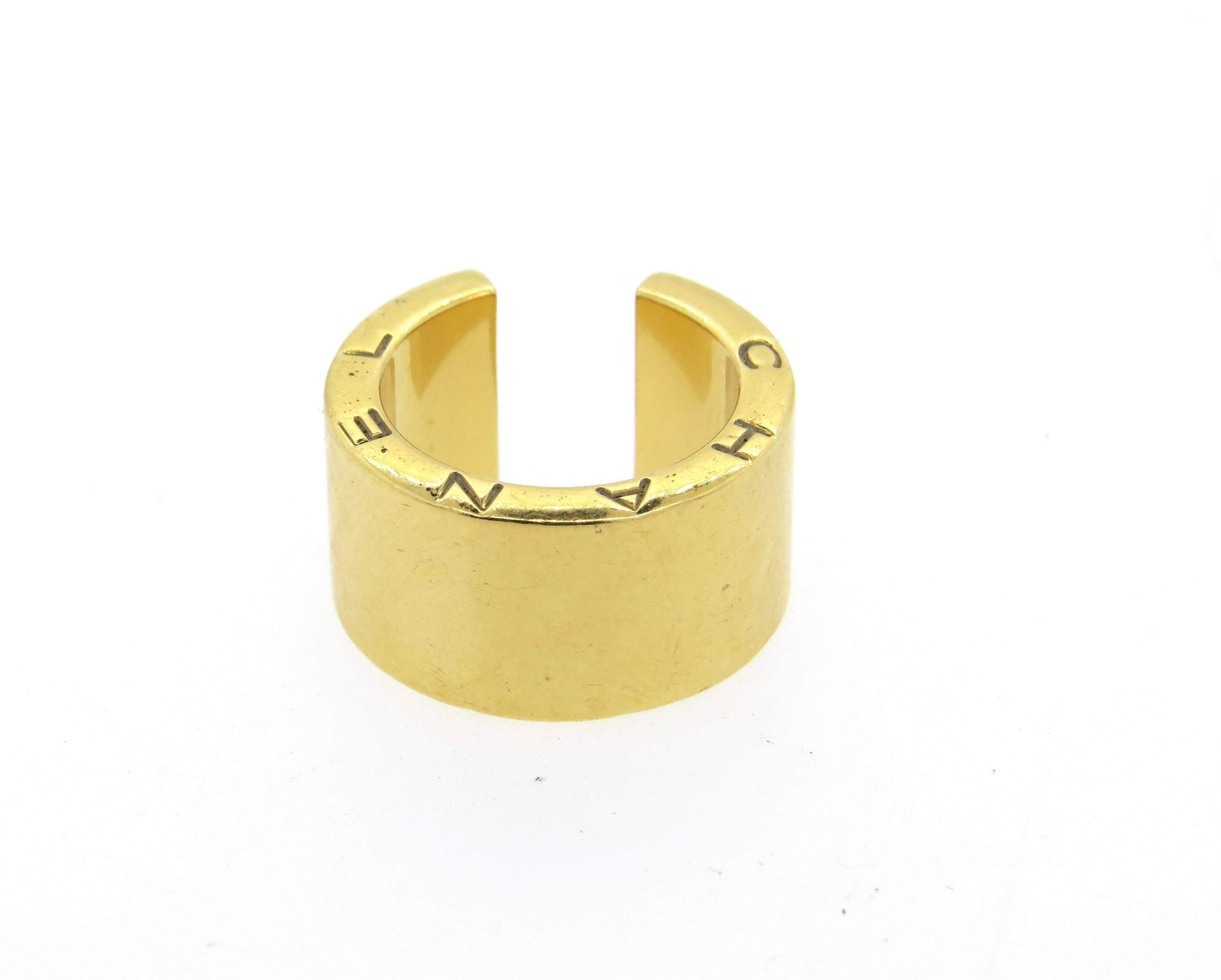 Women's Chanel Gold Cuff Open Band Ring