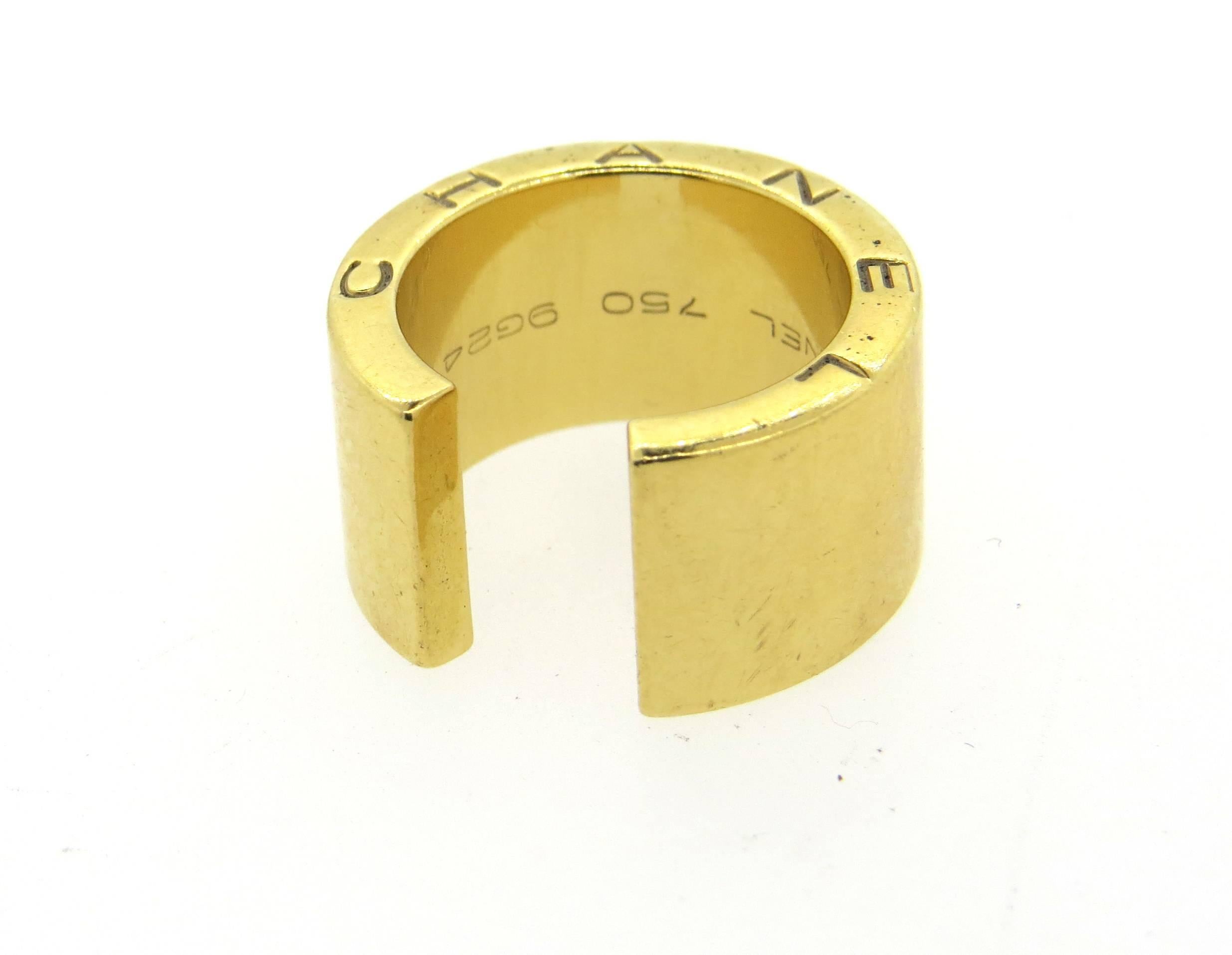 Chanel Gold Cuff Open Band Ring 1