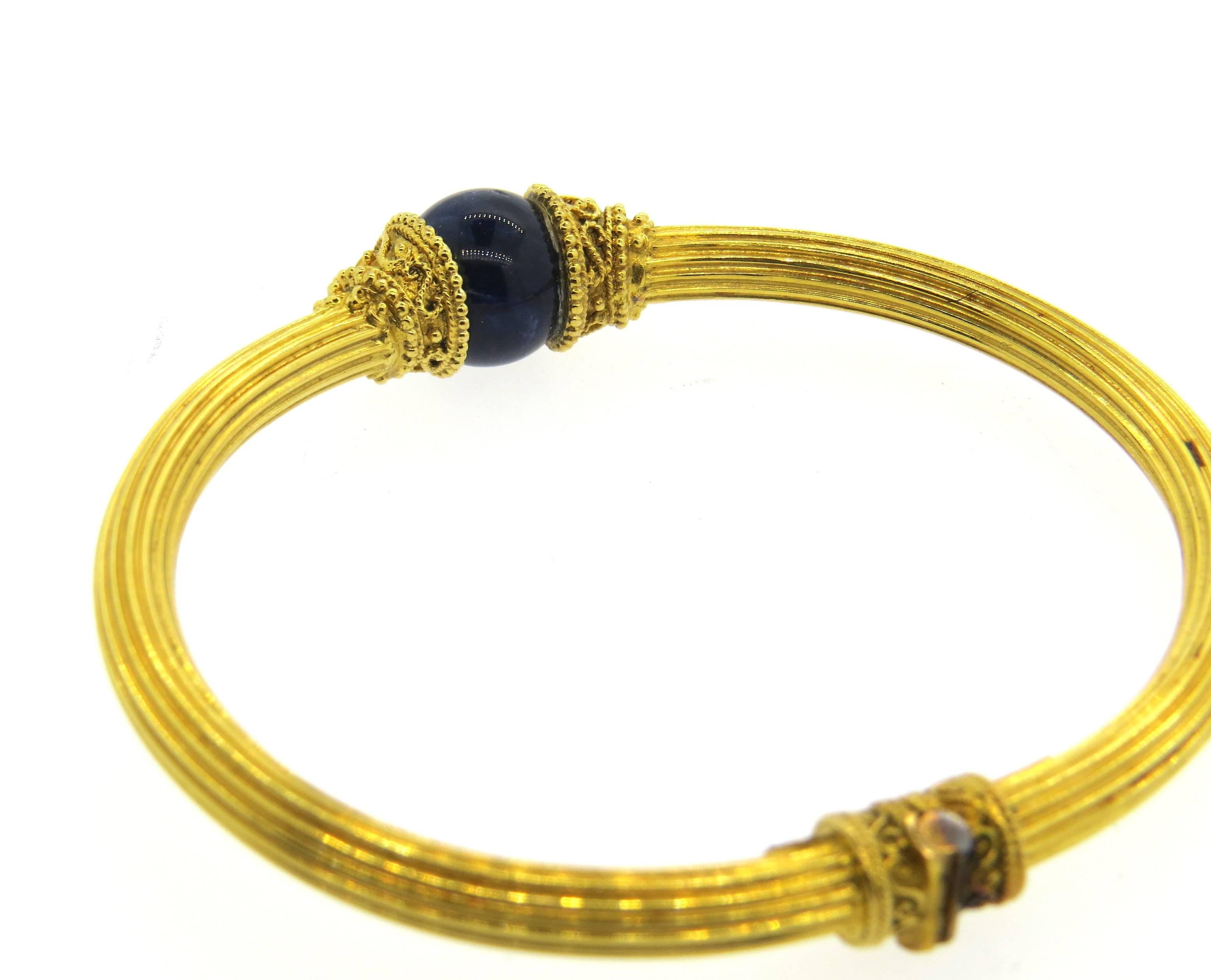 Ilias Lalaounis Lapis Gold Bangle Bracelet  1