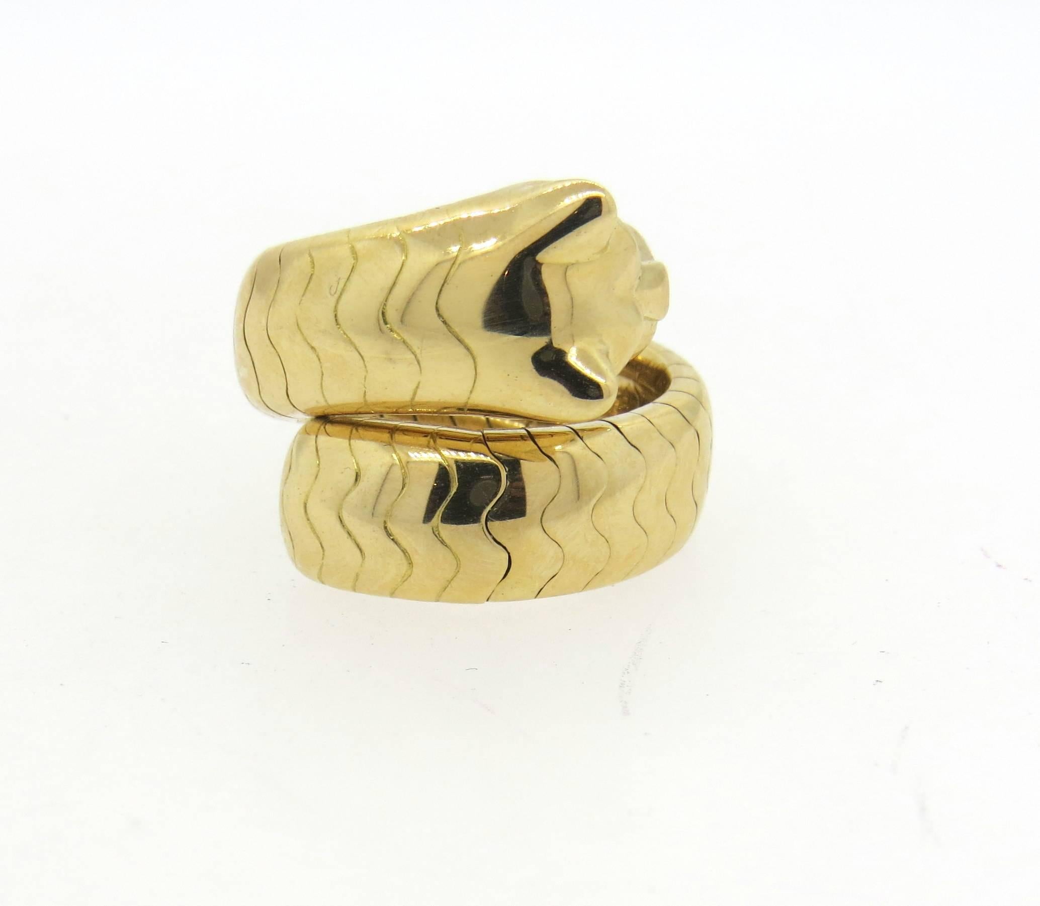 Women's Cartier Panthere Onyx Emerald Gold Ring