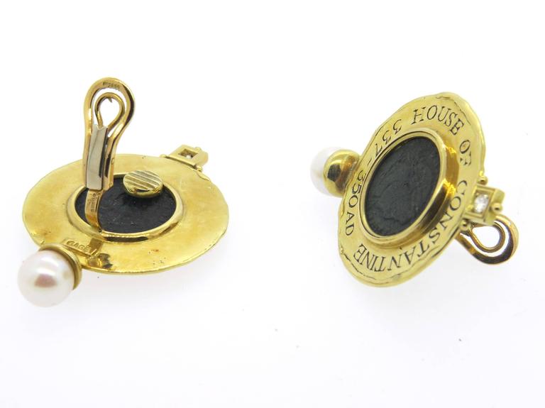 Elizabeth Coin Pearl Earrings