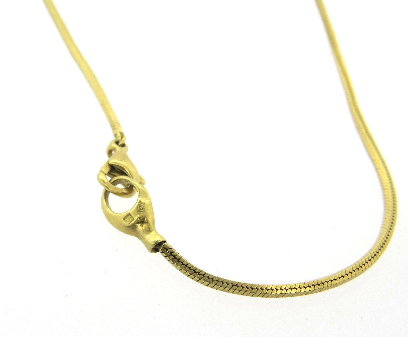Women's H Stern Topaz Golden Bead Large Pendant Necklace