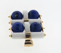 Large Giorgio Facchini Lapis Lazuli Rose Gold Kinetic Pendant