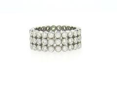 Tiffany & Co. Jazz Three Row Diamond Platinum Wedding Band Ring