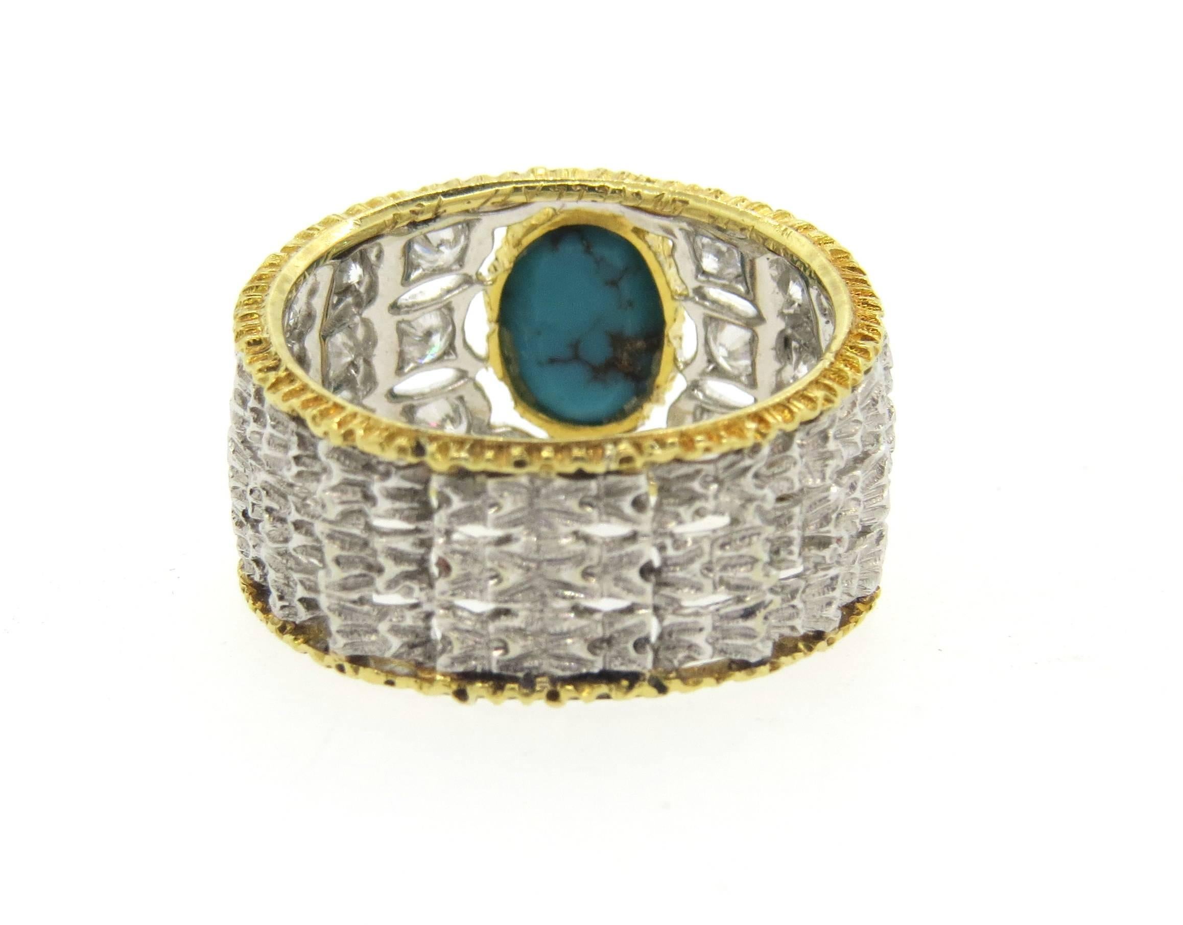 diamond and turquoise ring
